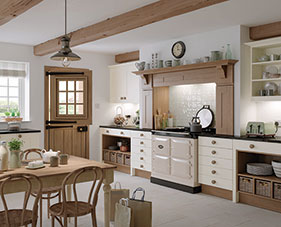 Lincoln Shown in Natural Oak and Ivory Traditional Kitchens